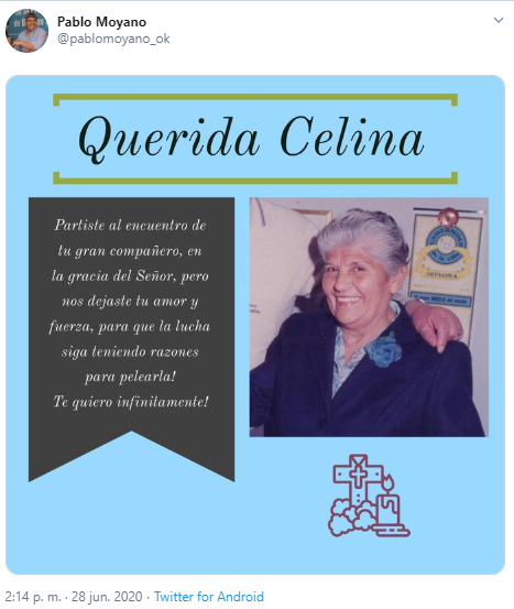 Celina Carrizo falleció en la madrugada de este domingo en Mar del Plata. La madre de Hugo Moyano y abuela de Pablo Moyano tenía 102 años.