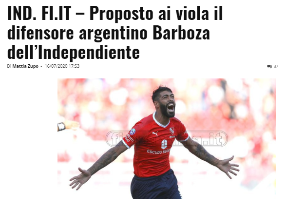 Barboza, ¿en la mira de la Fiorentina?