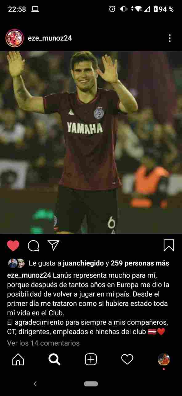 Eze Muñoz y su mensaje en Instagram. 
