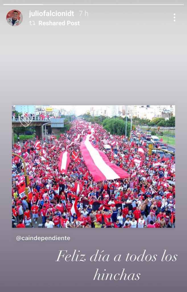 El entrenador de Independiente nos saludó en nuestro día