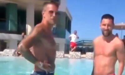 Germán Denis se cruzó con Leo Messi y protagonizaron un video viral