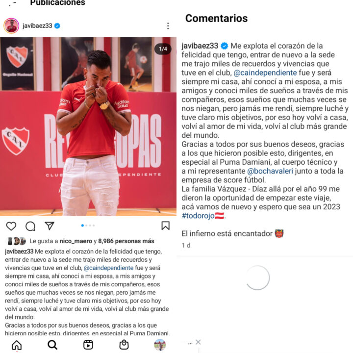 Javier Báez hizo su presentación en Instagram.